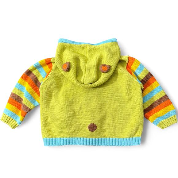 Joobles Fair Indigo Organic Cotton Huggy Bear Hooded Zipper Sweater Baby 12-18M - Picture 4 of 9
